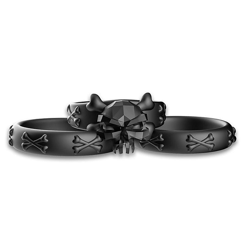 Gothic Style Skeleton 3 Piece Cock Ring Set by BDStyle - Cock Ring Sets