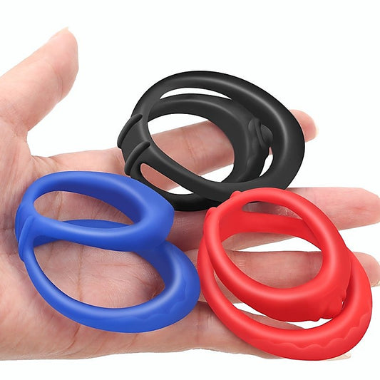 Double Soft Ring Delay Silicone Cock Ring by BDStyle - Stretchy Cock Rings