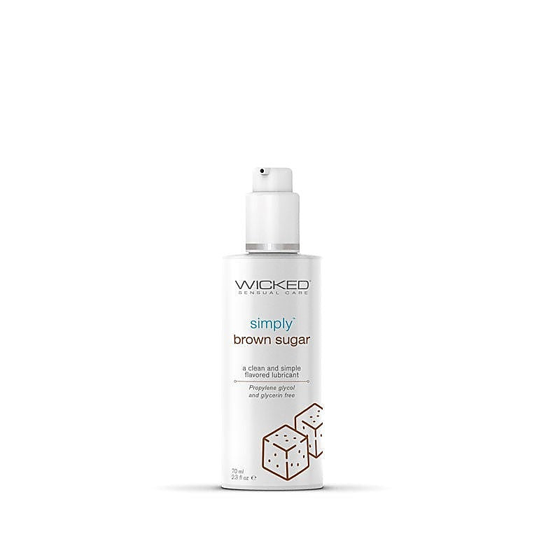 Wicked Simply Aqua Brown Sugar Flavored Water Based Lubricant 70ml - Water Based Lubes