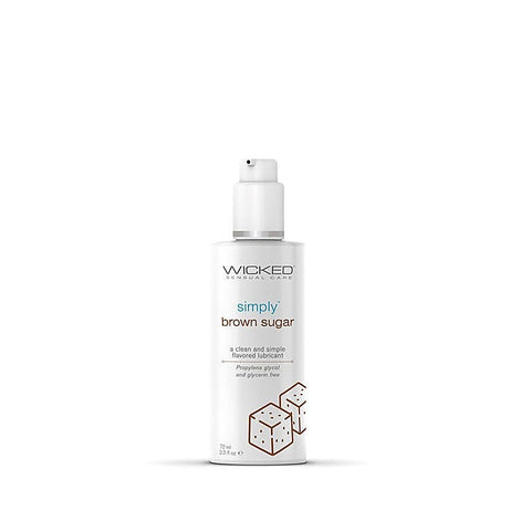 Wicked Simply Aqua Brown Sugar Flavored Water Based Lubricant 70ml - Water Based Lubes