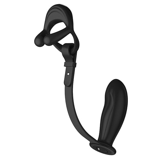 Silicone Vibrating Cock Ring with Prostate Vibrator - Vibrating Cock Rings