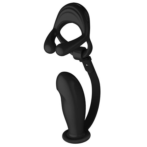 BDStyle Silicone Vibrating Cock Ring with Prostate Vibrator - Vibrating Cock Rings