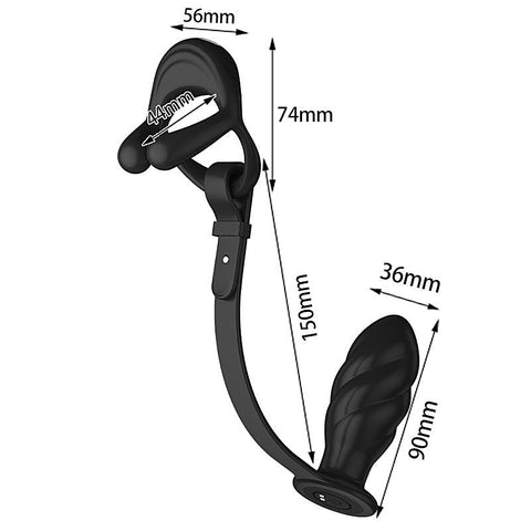 Silicone Vibrating Cock Ring with Thread Anal Vibrator - Vibrating Cock Rings
