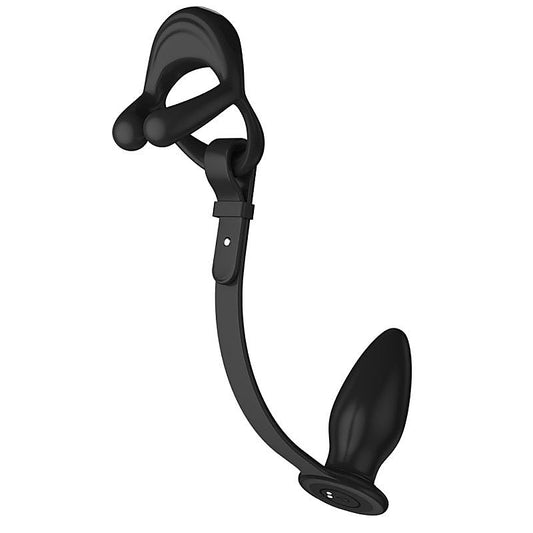 Silicone Vibrating Cock Ring with Anal Vibrator by BDStyle - Vibrating Cock Rings