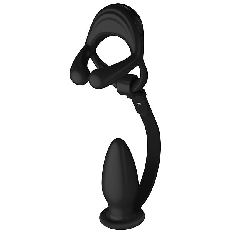 Silicone Vibrating Cock Ring with Anal Vibrator by BDStyle - Vibrating Cock Rings