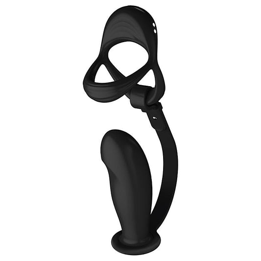 Vibrating Cock and Ball Ring With Prostate Plug by BDStyle - Vibrating Cock Rings
