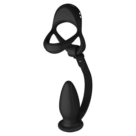 10 Functions Cock and Ball Ring With Anal Plug by BDStyle - Vibrating Cock Rings