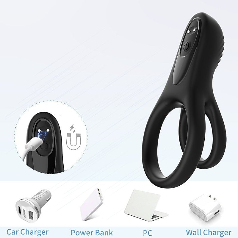 9 Functions Flexible Rooster Cock Ring by BDStyle - Vibrating Cock Rings