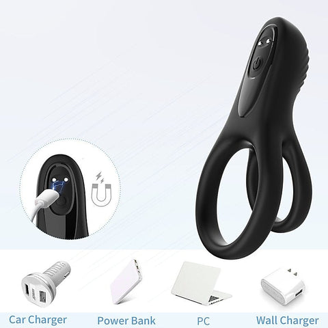 9 Functions Flexible Rooster Cock Ring by BDStyle - Vibrating Cock Rings