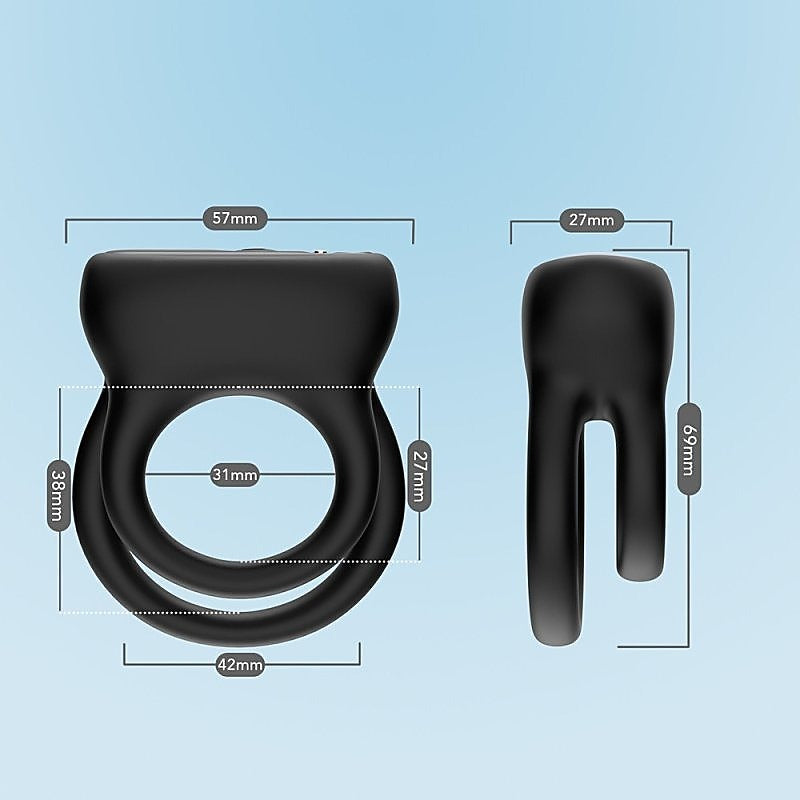 Wireless Double Vibrating Mens Love Ring by BDStyle - Vibrating Cock Rings