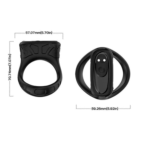 9 Functions Double Cock Ring with Clitoral Stimulator - Vibrating Cock Rings