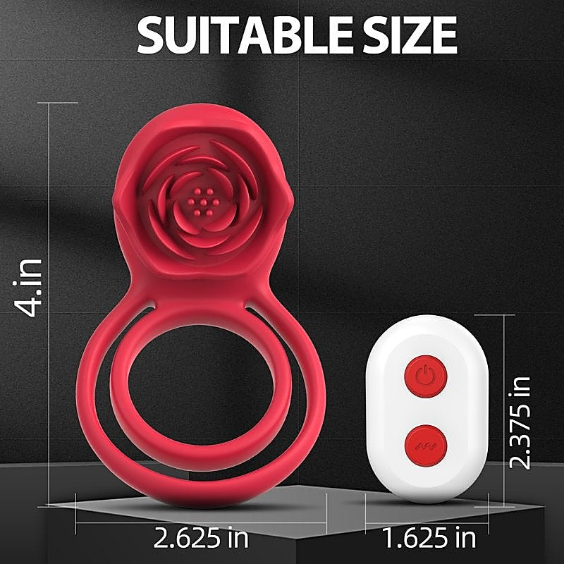 Petal Shaped 9 Functions Vibrating Penis Ring by BDStyle - Vibrating Cock Rings