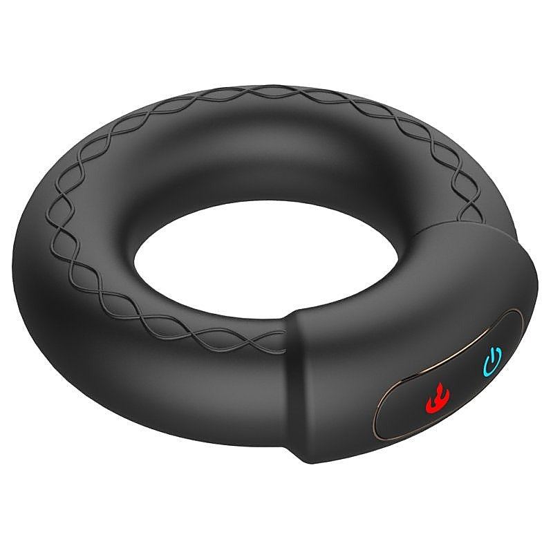 Warm Rechargeable 10 Functions Silicone Cock Ring by BDStyle - Vibrating Cock Rings