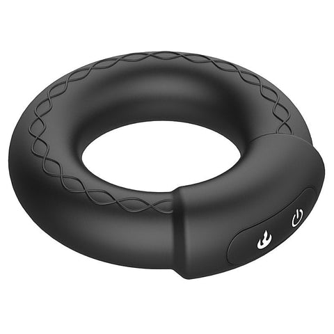 Warm Rechargeable 10 Functions Silicone Cock Ring by BDStyle - Vibrating Cock Rings