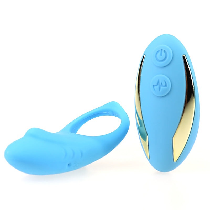 Shark Remote Control Silicone Cock Ring by BDStyle - Vibrating Cock Rings