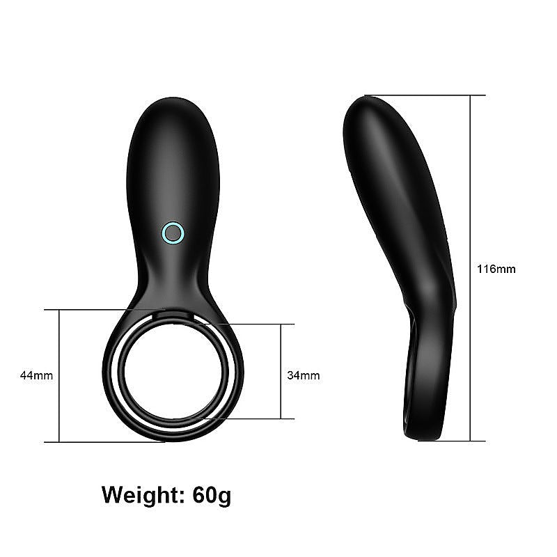 10 Functions Vibrating Cock Ring with Double Ring by BDStyle - Vibrating Cock Rings