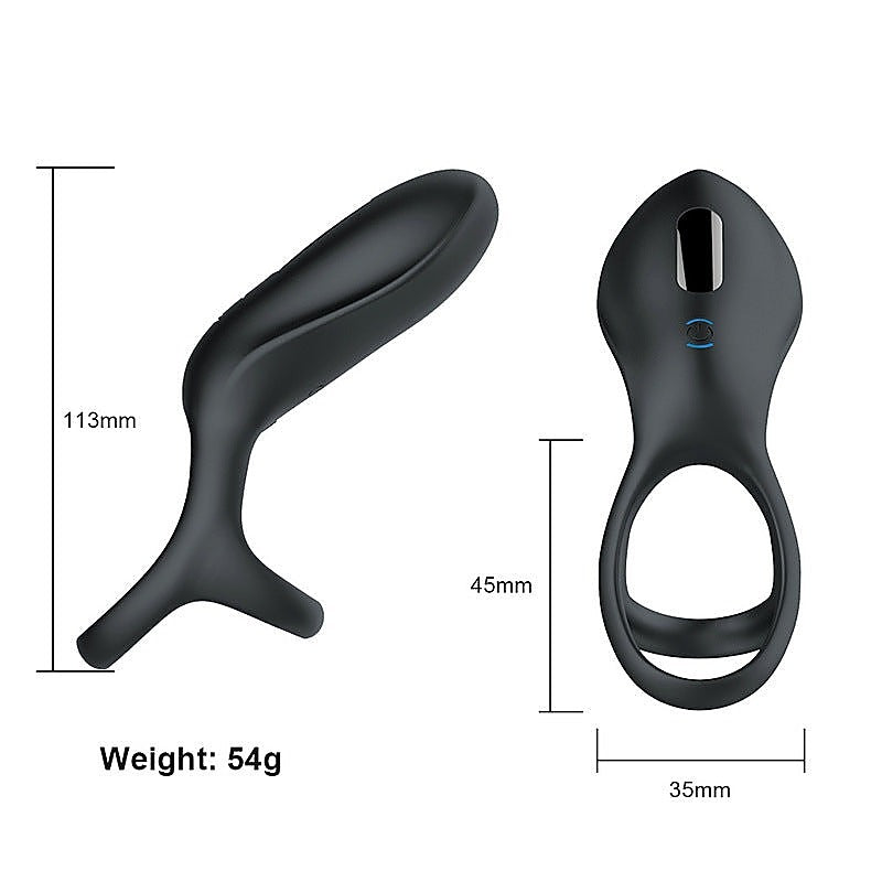 10 Functions Vibrating Cock Ring with Three Ring by BDStyle - Vibrating Cock Rings