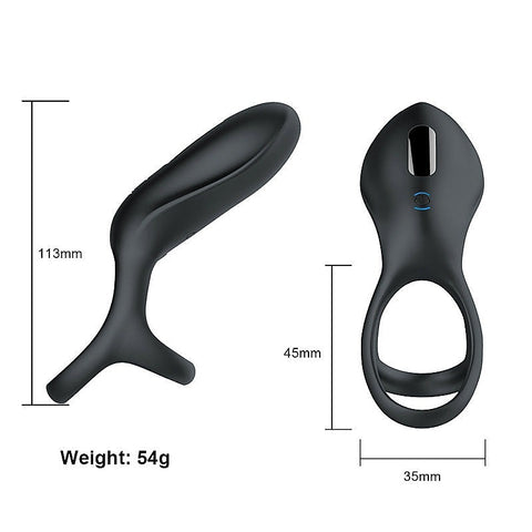 10 Functions Vibrating Cock Ring with Three Ring by BDStyle - Vibrating Cock Rings
