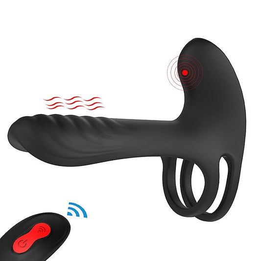 Double Stimulus 18 Functions Mens Cock Ring by S-Hande - Vibrating Cock Rings