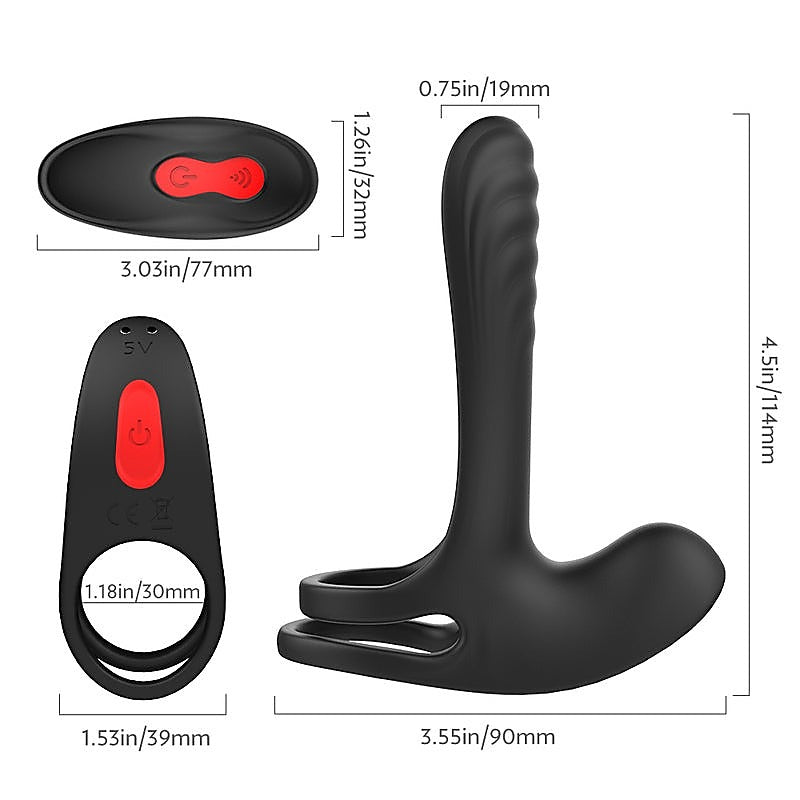 Double Stimulus 18 Functions Mens Cock Ring by S-Hande - Vibrating Cock Rings