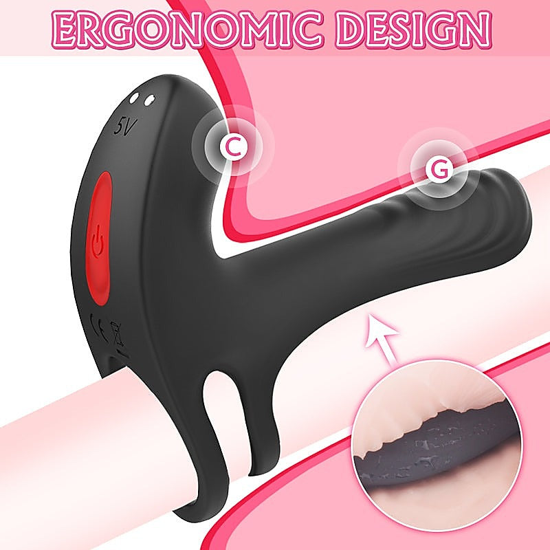 Double Stimulus 18 Functions Mens Cock Ring by S-Hande - Vibrating Cock Rings