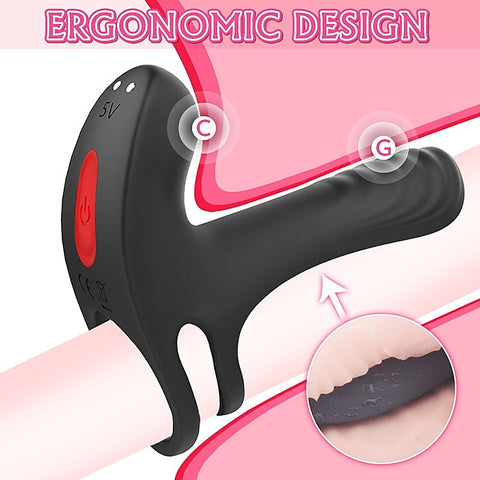 Double Stimulus 18 Functions Mens Cock Ring by S-Hande - Vibrating Cock Rings
