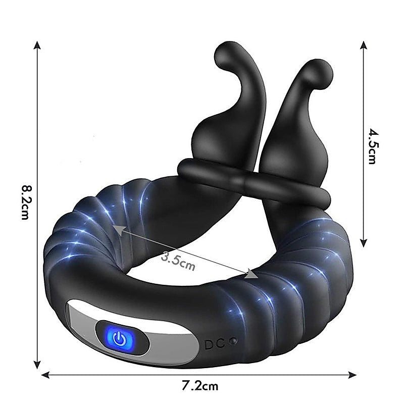 Snails 10 Functions Vibrating Dual Penis Ring by BDStyle - Vibrating Cock Rings