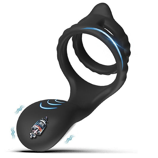 10 Functions Mens Vibrating Dual Cock Ring by BDStyle - Vibrating Cock Rings