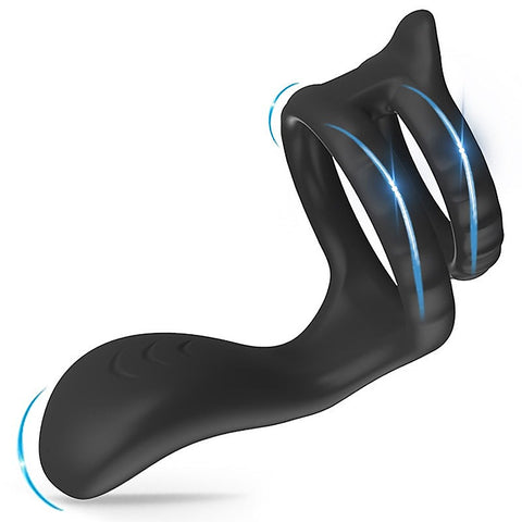 10 Functions Mens Vibrating Dual Cock Ring by BDStyle - Vibrating Cock Rings
