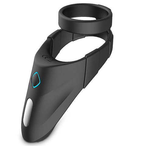 10 Functions Vibrating Dual Penis Ring with Taint Teaser - Vibrating Cock Rings
