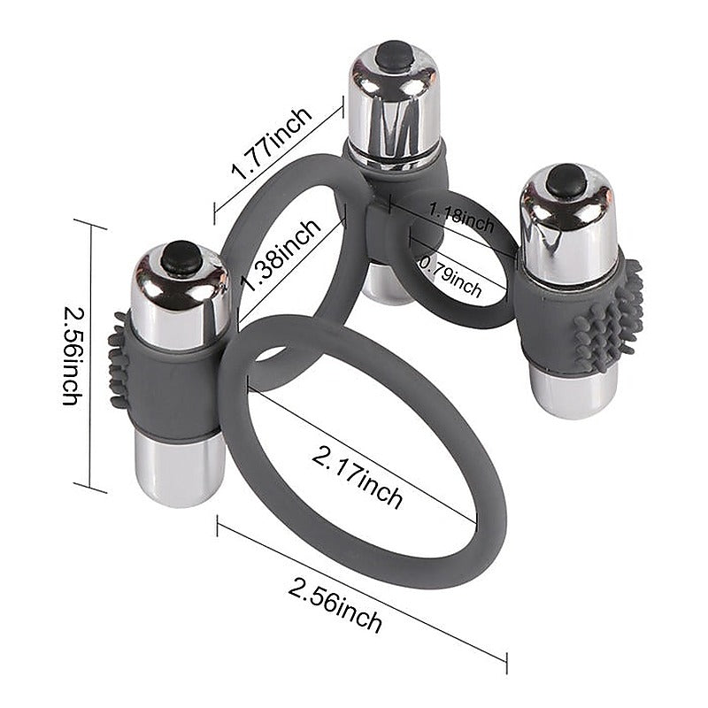 Three Ring 7 Model Vibration Cock Ring by BDStyle - Vibrating Cock Rings