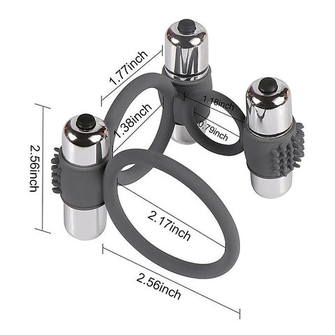 Three Ring 7 Model Vibration Cock Ring by BDStyle - Vibrating Cock Rings