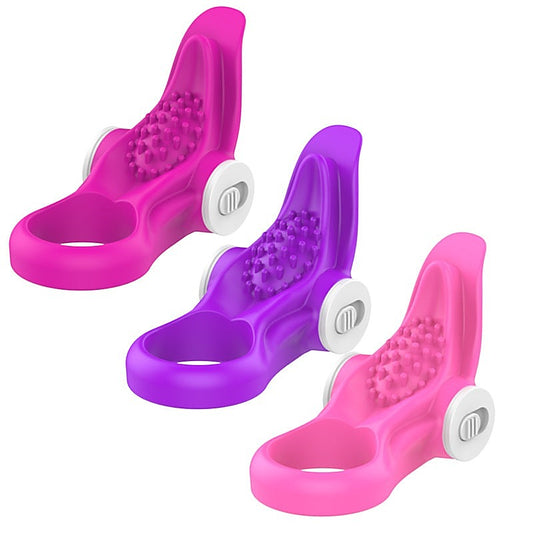 Tongue Shaped Multi Functions Mens Vibrating Cock Ring - Vibrating Cock Rings