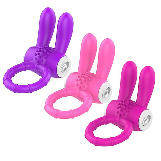 Rabbit Ear Multi Functions Vibrating Cock Ring by BDStyle - Vibrating Cock Rings