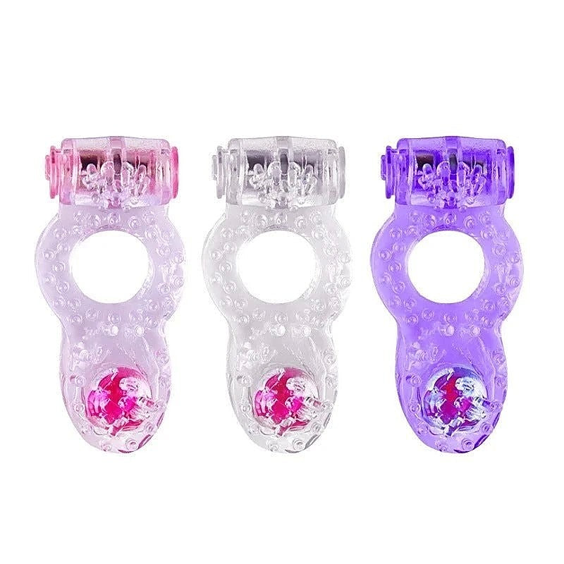 Hem Beads Soft TPR Vibrating Cock Ring by BDStyle - Vibrating Cock Rings