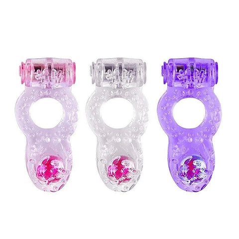 Hem Beads Soft TPR Vibrating Cock Ring by BDStyle - Vibrating Cock Rings