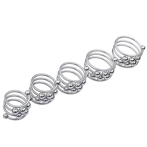 Stainless Steel Six Removable Ball Mens Cock Ring by BDStyle - Steel Cock Rings
