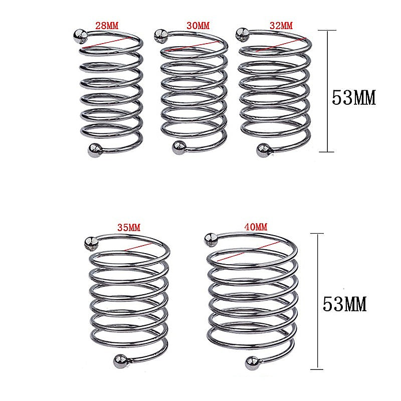 Spring Style 6 Circle Mens Metal Glans Ring by BDStyle - Steel Cock Rings