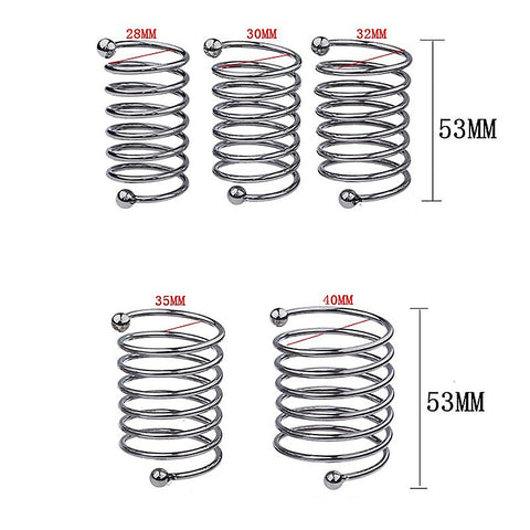 Spring Style 6 Circle Mens Metal Glans Ring by BDStyle - Steel Cock Rings