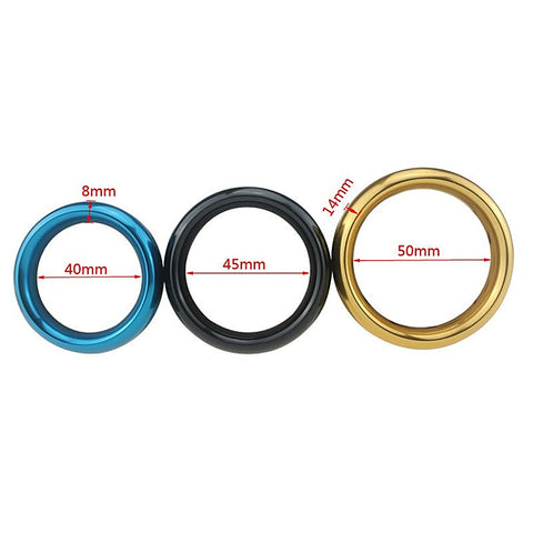 Aluminum Round Mens Cock Ring Large by BDStyle - Steel Cock Rings