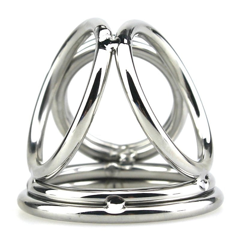 BDStyle Stainless Steel Quad 4 Ring Cock and Ball Cage Premium Design - Steel Cock Rings