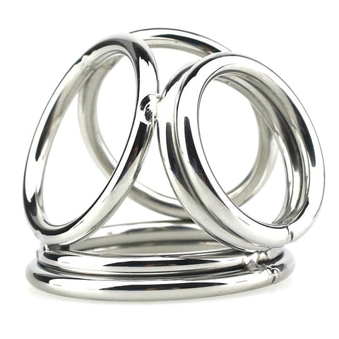 BDStyle Stainless Steel Quad 4 Ring Cock and Ball Cage Premium Design - Steel Cock Rings