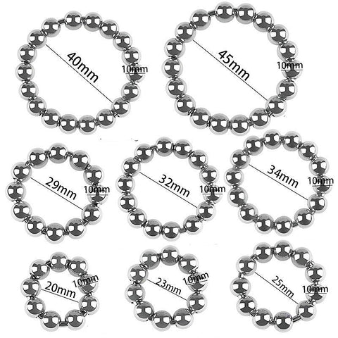 Meridian Stainless Steel Mens Beaded Cock Rings by BDStyle - Steel Cock Rings