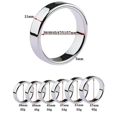 BDStyle Chrome Stainless Steel Mens Cock Ring 1.2cm Height Premium Chrome - Steel Cock Rings