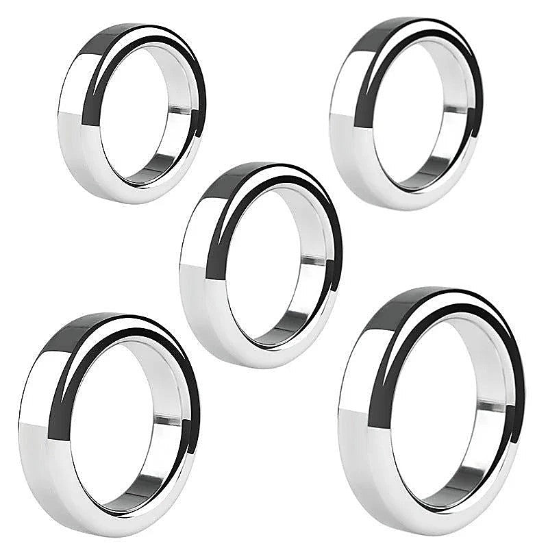 BDStyle Chrome Stainless Steel Mens Cock Ring 1.2cm Height Premium Chrome - Steel Cock Rings