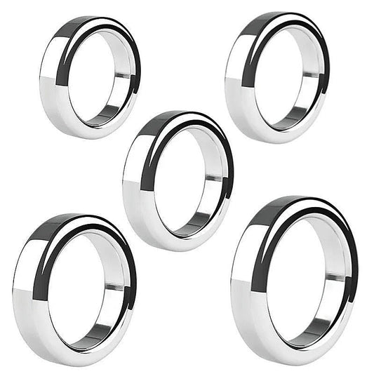 Chrome Stainless Steel Mens Cock Ring 1.2cm Height - Steel Cock Rings
