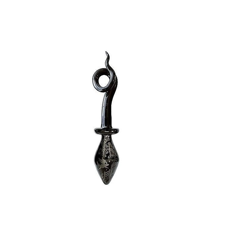 Icon Brands Fashionistas Glass Pig Tail Butt Plug Small Premium Borosilicate - Butt Plugs