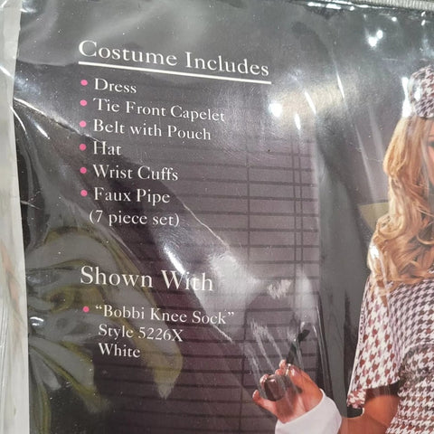 Dream Girl Halloween Detective Shirley Sexy Costume Medium Houndstooth Pattern - Fancy Dress Ups