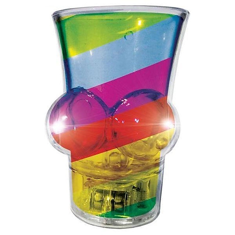Hot Ero Rainbow Delight LED Boobie Shaped Shot Glass with LED - Party Gifts and Novelties