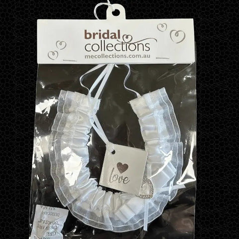 Me Collections White Horseshoe With Bow and Diamante Heart Wedding Keepsake - Party Gifts and Novelties